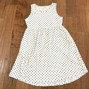 Honeyuppy White and Black Polka Dot Tank Swing Dress